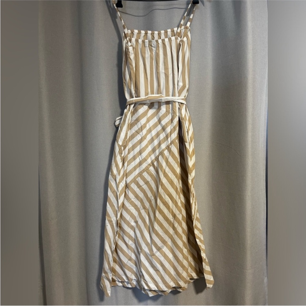 Gap Striped Tan and White Women's Dress